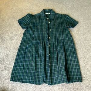 Green Plaid Maternity/Nursing Top